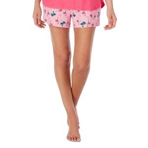 Cuddl Duds Womens Printed Pajama Shorts,Pink,X-Large